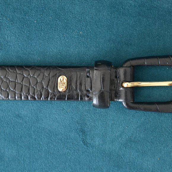 Ralph Lauren Crocodile-stamped Leather Belt - Picture 3 of 7